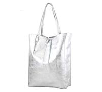 modamoda de - Ital. Les consommateurs cuir sac à bandoulière T163, Couleur:argent métallique