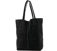 modamoda de - Ital. Les consommateurs cuir sac à bandoulière T163, Couleur:daim noir