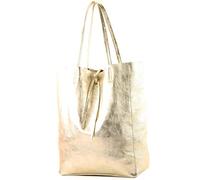 modamoda de - Ital. Les consommateurs cuir sac à bandoulière T163, Couleur:L'or métallique