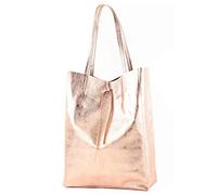 modamoda de - Ital. Les consommateurs cuir sac à bandoulière T163, Couleur:métallique Rosé