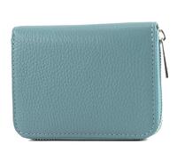 modamoda de - P04 - Portefeuille court en cuir véritable pour femme, bleu pigeon, s