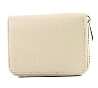 modamoda de P04 Portefeuille pour femme, en cuir véritable, court, style italien, Beige crème., Small