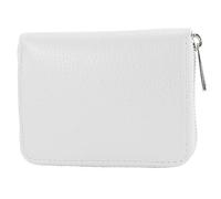 modamoda de P04 Portefeuille pour femme, en cuir véritable, court, style italien, Blanc., Small
