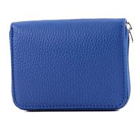 modamoda de P04 Portefeuille pour femme, en cuir véritable, court, style italien, bleu, Small