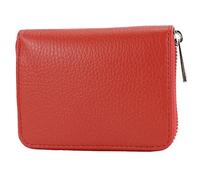 modamoda de P04 Portefeuille pour femme, en cuir véritable, court, style italien, cerise, Small