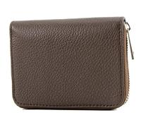 modamoda de P04 Portefeuille pour femme, en cuir véritable, court, style italien, chocolat noir, Small