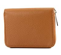 modamoda de P04 Portefeuille pour femme, en cuir véritable, court, style italien, cognac, Small
