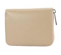 modamoda de P04 Portefeuille pour femme, en cuir véritable, court, style italien, Gris beige., Small