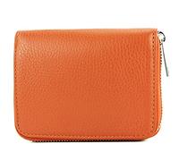 modamoda de P04 Portefeuille pour femme, en cuir véritable, court, style italien, Orange/rouge, Small