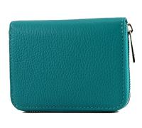 modamoda de P04 Portefeuille pour femme, en cuir véritable, court, style italien, turquoise, Small