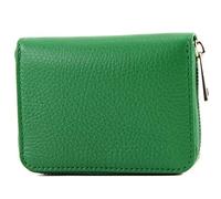 modamoda de P04 Portefeuille pour femme, en cuir véritable, court, style italien, Vert feuille, Small