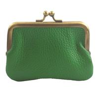 modamoda de P07 Petit portefeuille en cuir pour femme, fabriqué à la main en Italie, Vert feuille, xs, rétro