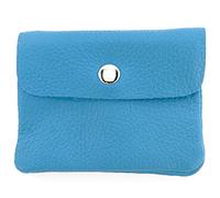 Modamoda de P09 Portefeuille en cuir italien, pour femme, petit, bleu, XS