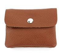 Modamoda de P09 Portefeuille en cuir italien, pour femme, petit, chocolat, XS