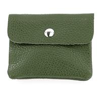 Modamoda de P09 Portefeuille en cuir italien, pour femme, petit, Noir/vert, XS