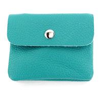 Modamoda de P09 Portefeuille en cuir italien, pour femme, petit, turquoise, XS