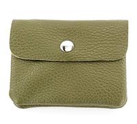 Modamoda de P09 Portefeuille en cuir italien, pour femme, petit, vert olive, XS