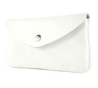modamoda de P11 Portefeuille en cuir pour femme 16x10 cm, Fabriqué à la main en Italie, Blanc., m
