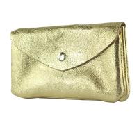 modamoda de P11 Portefeuille en cuir pour femme, taille M, fabriqué à la main en Italie, Métal doré clair, m, Petit porte-monnaie léger