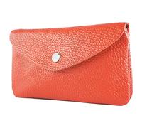 modamoda de P11 Portefeuille en cuir pour femme, taille M, fabriqué à la main en Italie, Orange/rouge, m, Petit porte-monnaie léger