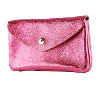 modamoda de P11 Portefeuille en cuir pour femme Taille M Fabriqué à la main en Italie, Rose bonbon métallisé, m, Petit porte-monnaie léger