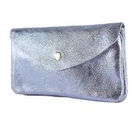 modamoda de P11 Portefeuille en cuir pour femme, taille M, fabriqué à la main en Italie, Violet pastel métallisé, m, Petit porte-monnaie léger