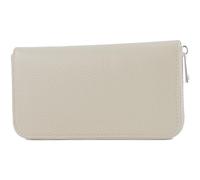 modamoda de Silber-P02 Portefeuille long en cuir pour femme, fabriqué à la main en Italie, Blanc., s