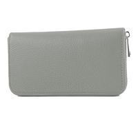 modamoda de Silber-P02 Portefeuille long en cuir pour femme, fabriqué à la main en Italie, Gris télé., s