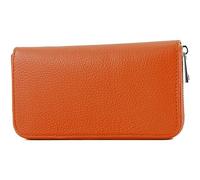 modamoda de Silber-P02 Portefeuille long en cuir pour femme, fabriqué à la main en Italie, Orange/rouge, s