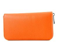 modamoda de Silber-P02 Portefeuille long en cuir pour femme, fabriqué à la main en Italie, Orange, s