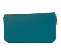 modamoda de Silber-P02 Portefeuille long en cuir pour femme, fabriqué à la main en Italie, turquoise, s