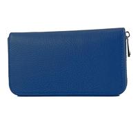 modamoda de - Silber-P02 Portefeuille pour femme en cuir véritable long, Bleu signalétique, s