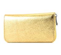 modamoda de - Silber-P02 Portefeuille pour femme en cuir véritable long, Doré métallisé, s, Format long