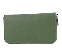 modamoda de - Silber-P02 Portefeuille pour femme en cuir véritable long, vert olive, s, Format long