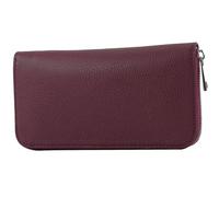 modamoda de - Silber-P02 Portefeuille pour femme en cuir véritable long, Violet bordeaux, s, Format long