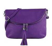 modamoda de - T07LEDER - Petit sac à bandoulière en cuir italien, lilas, s