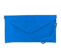 Modamoda de, T106 - Sac en cuir, pochette de soirée, fabrication italienne, Bleu royal., S