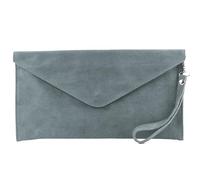 Modamoda de T106 Clutch Sac de soirée en daim, fabriqué en Italie, gris foncé, Small