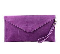 Modamoda de T106 Clutch Sac de soirée en daim, fabriqué en Italie, lilas, Small