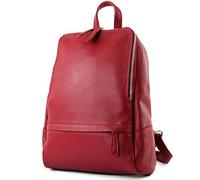 modamoda de - T138 - Sac à dos ital en cuir pour femme, Rouge foncé 2021, m