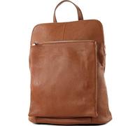 modamoda de T141 Sac à dos en cuir pour femme Sac à bandoulière fabriqué à la main en Italie, cognac, siehe Beschreibung