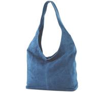 modamoda de - T150 - ital Sac porté épaule en cuir daim, Jean bleu 2021, Large