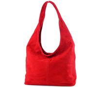 modamoda de - T150 - ital Sac porté épaule en cuir daim, Rot2021, Large