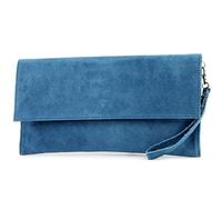 modamoda de - T151/M151 - ital. pochette daim/cuir métallisé, Jeansblau2021, Small