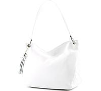 modamoda de - T154 - ital Sac à bandoulière en cuir, Blanc 2021, M