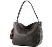 modamoda de - T154 - ital Sac à bandoulière en cuir, chocolat noir, M