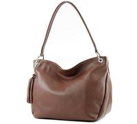 modamoda de - T154 - ital Sac à bandoulière en cuir, marron, M