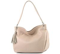 modamoda de - T154 - Sac bandoulière ital en cuir, Rosabeige2021, Medium