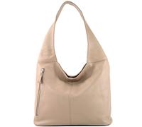 modamoda de T155 Sac à bandoulière en cuir pour femme Fait main en Italie, Rose/beige foncé, L