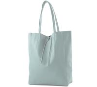 modamoda de - T163 - ITAL. Grand sac à bandoulière avec poche intérieure en cuir, bleu glace, L